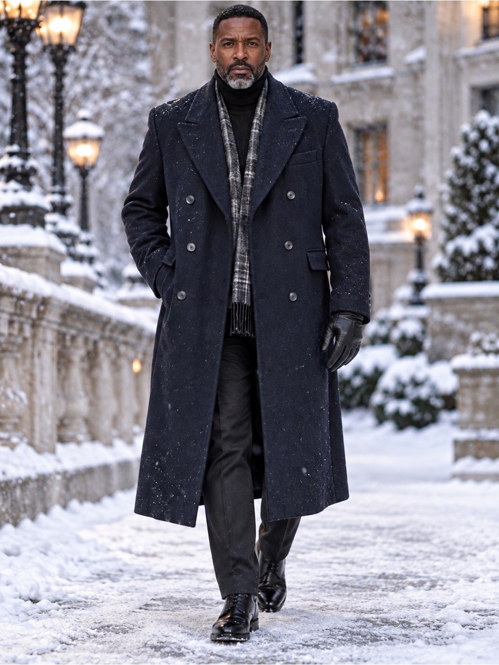 Executive Collection Men’s 42R (Large) Wool Cashmere Long Overcoat